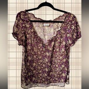 Converse Purple Floral Blouse
